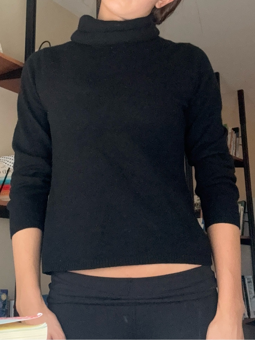 Women's Black Turtleneck Sweater - Sleek Everyday Knit